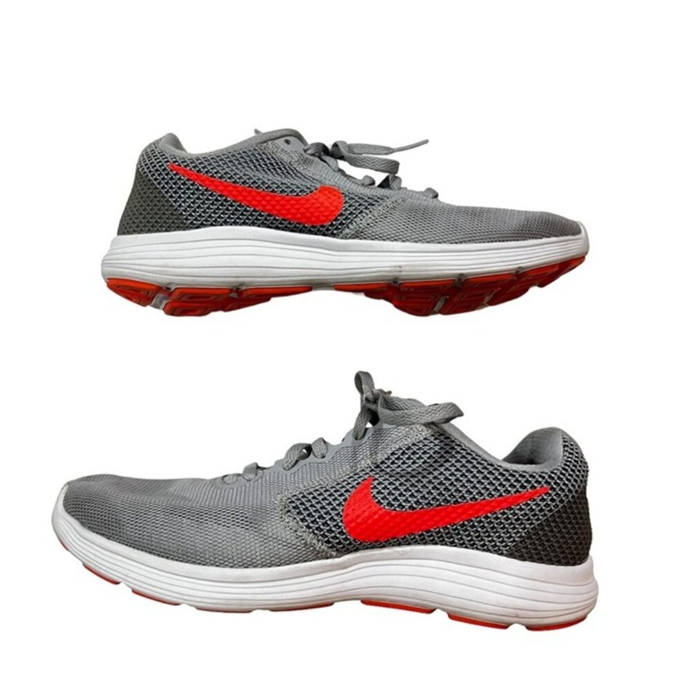 Closet Closing Sale! Nike Revolution 3 women's 9 gray orange sneakers running sh - Picture 3 of 8